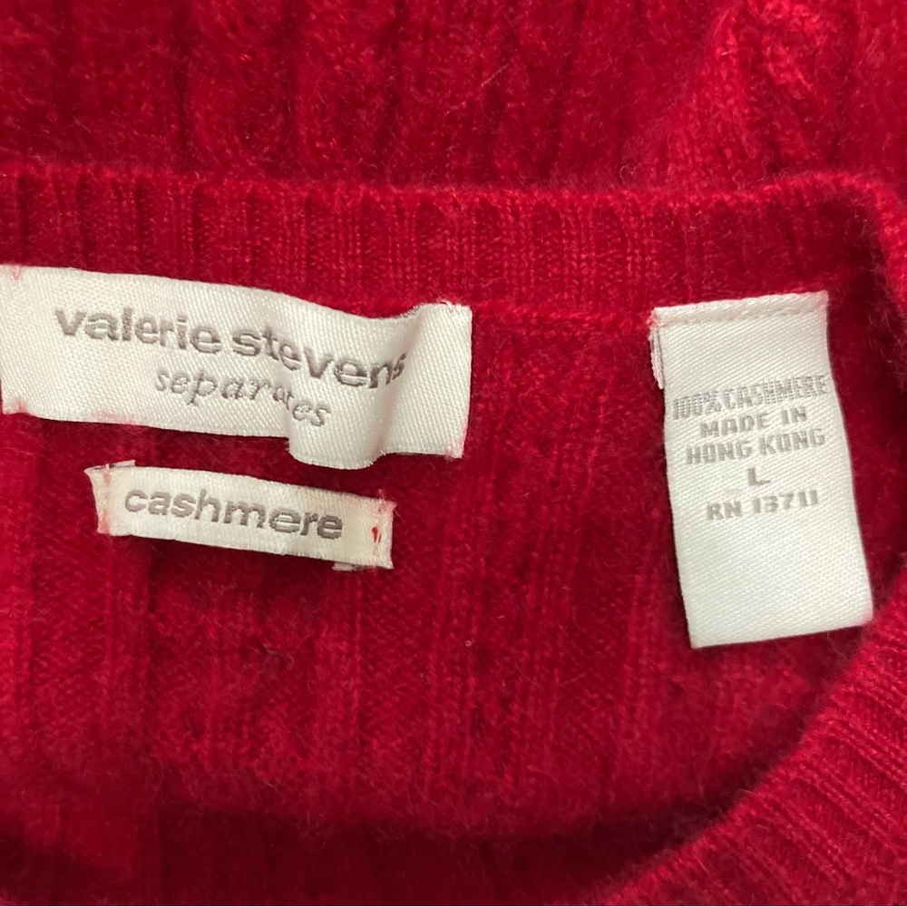 Valerie Stevens Cashmere Sweater, Size Large Red - Picture 6 of 9